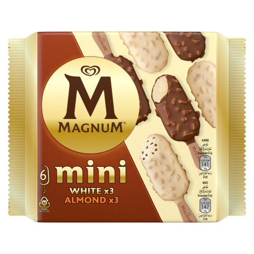 Magnum Mini Whtie Almond Ice Cream 330ml - delivered by Taw9eel Fast
