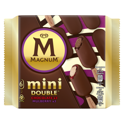 Magnum Mini Double Chocolate Mulberry Ice Cream 345ml - delivered by Taw9eel Fast