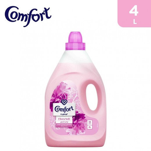 Comfort Fabric Softener Flora Soft for Fresh & Soft Clothes 4 L - delivered by Taw9eel Fast