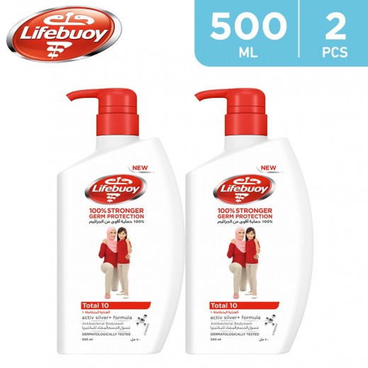 Lifebuoy Total 10 Body Wash 2x500 ml - delivered by Taw9eel Fast