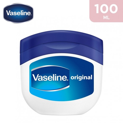 Vaseline 100% Pure Petroleum Jelly For dry skin, Original to heal skin damage 100 ml - delivered by Taw9eel Fast