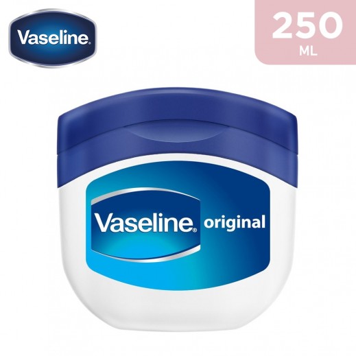 Vaseline 100% Pure Petroleum Jelly For dry skin, Original to heal skin damage 250 ml - delivered by Taw9eel Fast