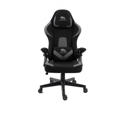 Black Bull Fabric Gaming Chair with Adjustable Headrest & Movable Armrests - delivered by Taw9eel within 2 Business Days