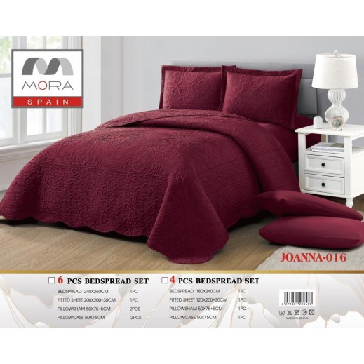 Mora Joanna Bedspread Comforter 4 Pieces 180 × 240cm - Marron  - delivered by Taw9eel Within 24 Hours