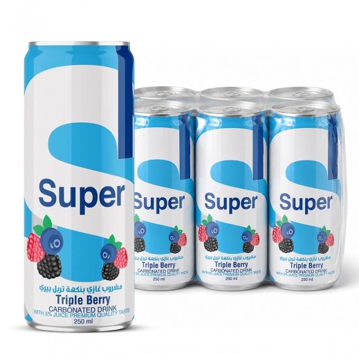 Super Triple Berry Carbonated Drink 6 × 250ml