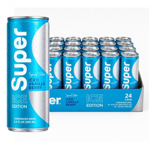 Super Iced Vanilla Berry Carbonated Drink 24×250ml