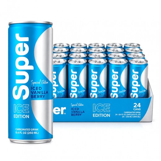 Super Iced Vanilla Berry Carbonated Drink 24 × 250ml