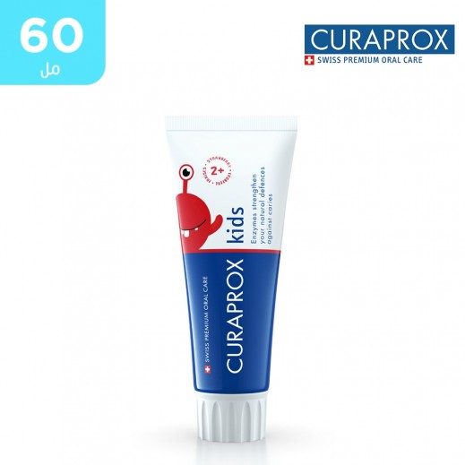 Curaprox Kids Strawberry Ttoothpaste 60 ml (2+ Years) - delivered by Taw9eel Fast