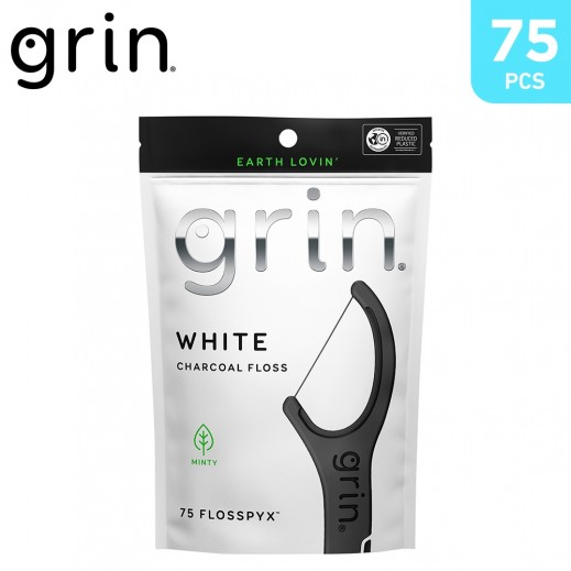 Grin Charcoal Floss 75 Pieces    - delivered by Taw9eel Fast