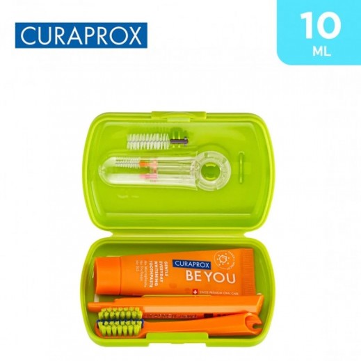 Curaprox Ortho Green Travel Set Toothbrush + Be You Toothpaste 10 ml - delivered by Taw9eel Fast