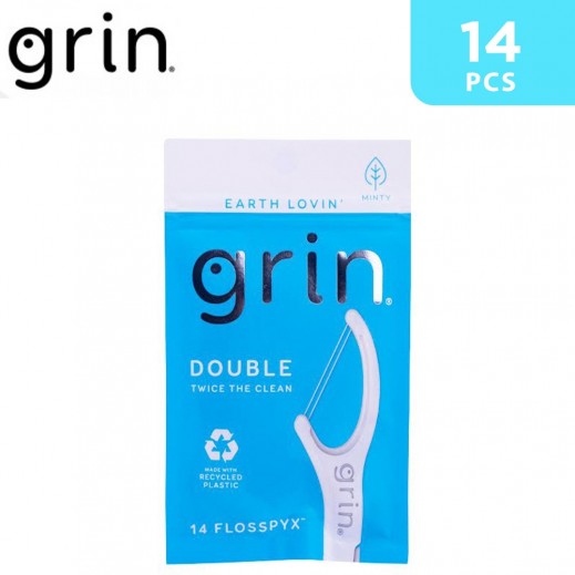 Grin Oral Care Double Floss Picks 14 Pieces