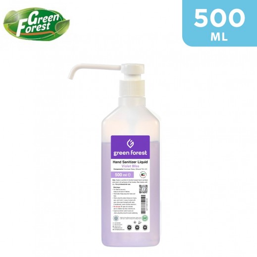 Green Forest Violet Bliss 70% Ethanol Hand Sanitizer Liquid (500 ml) - delivered by Taw9eel Fast