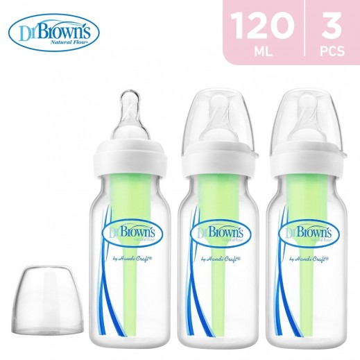 Dr. Brown's Options Narrow Baby Bottle 120 ml 3 Pieces - delivered by Taw9eel Fast