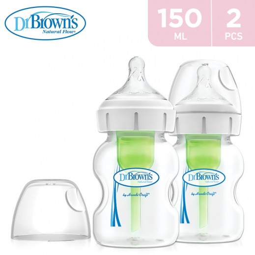 Dr.Brown's A Options+ Wide Neck Baby Bottle 150 ml 2 Pieces - delivered by Taw9eel Fast