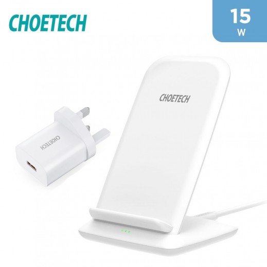 Choetech Fast Wireless Charging Stand 15W - White
