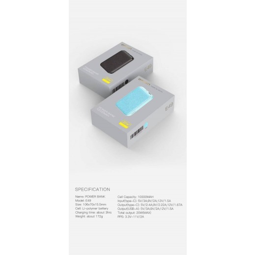 Eloop Orsen 10000mAh Power Bank | توصيل Taw9eel.com