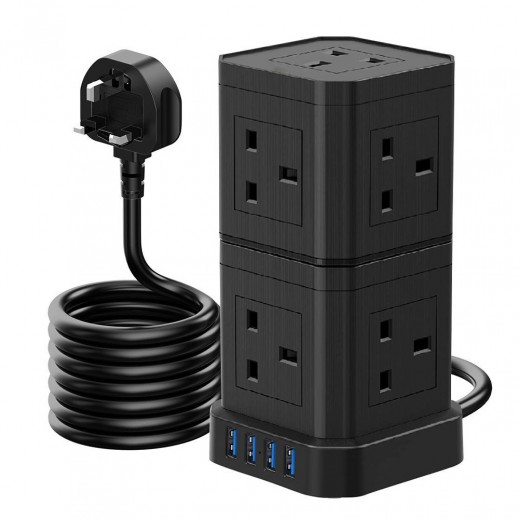 Power Extension Cube 9 Outlets with 4 SUB Outlets - delivered by Taw9eel Fast