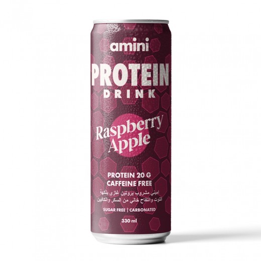 Amini Protein Drink Raspberry Apple Sugar And Caffeine Free 330 ml