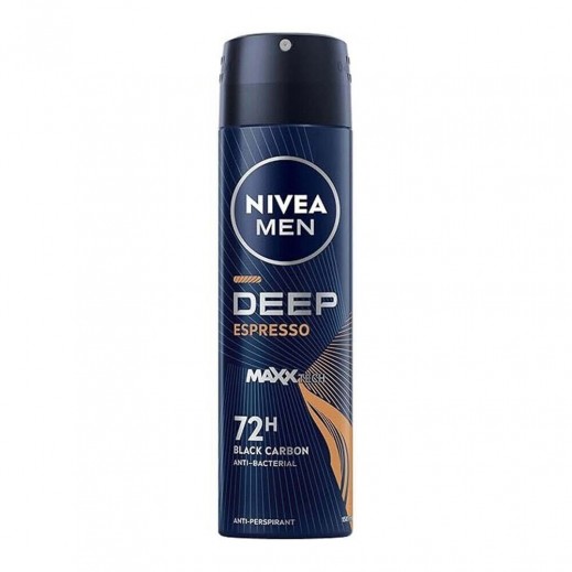 Nivea Men Deep Espresso Black Carbon Antiperspirant Spray 150 ml