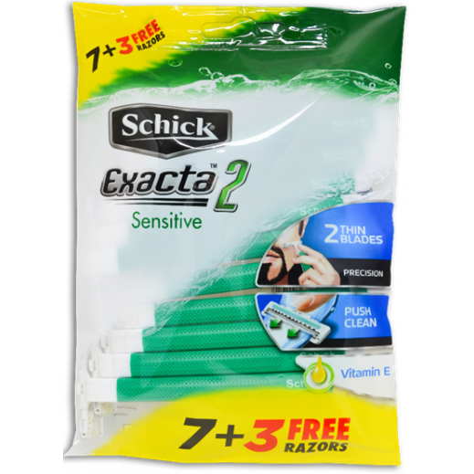 Buy Schick Exacta 2 Sensitive Disposable Razor Green 7 3 Free Buy Schick Exacta 2 Sensitive Disposable Razor Green 7 3 Free