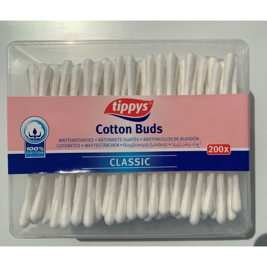 Tippys Cotton Ear Buds Rectangular 200 pieces - delivered by Taw9eel Fast
