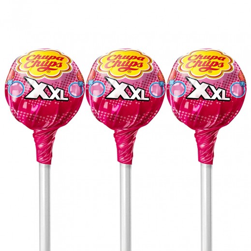 Chupa Chups XXL Strawberry Lollipop Bubble Gum 3 x 29g