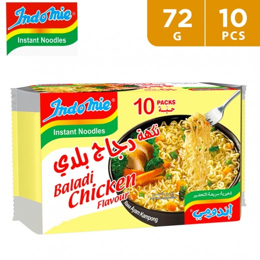 Indomie Baladi Chicken Noodles 10 x 72 g (New) - delivered by Taw9eel Fast