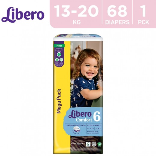 Libero Comfort Diapers Stage 6 (13-20 Kg) 68 Pieces - delivered by Taw9eel Fast