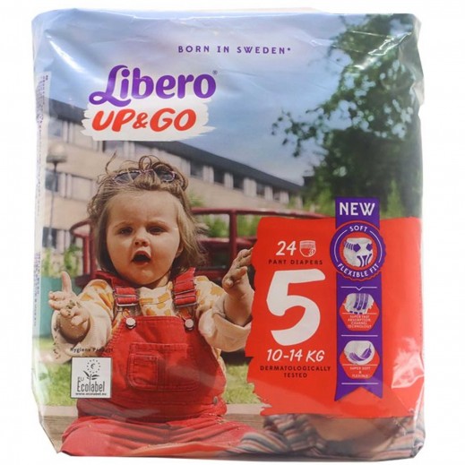 Libero Up & Go Pant Diapers Size 5 - 24 Pcs (10-14 kg)  - delivered by Taw9eel Fast