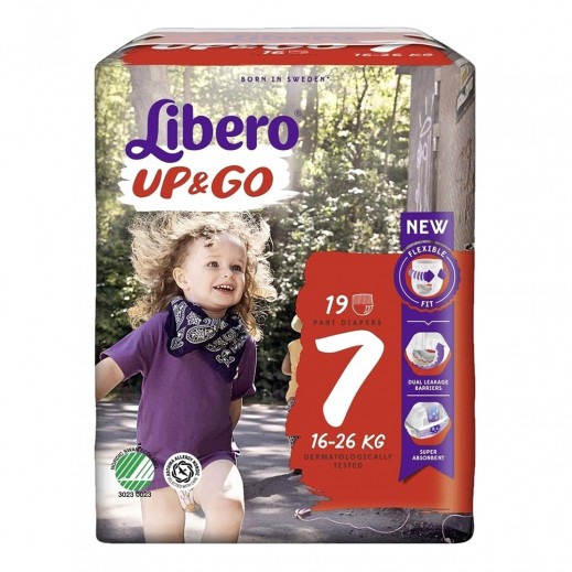 Libero Up & Go Size 7 Pant Diapers 16-26 kg 19 Pcs - delivered by Taw9eel Fast