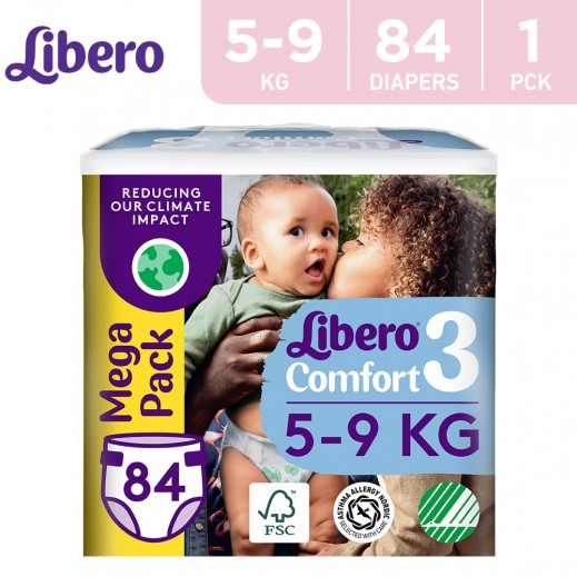 Libero Comfort Fit Diapers Size 3 (5-9 kg) 84 Pieces  - delivered by Taw9eel Fast