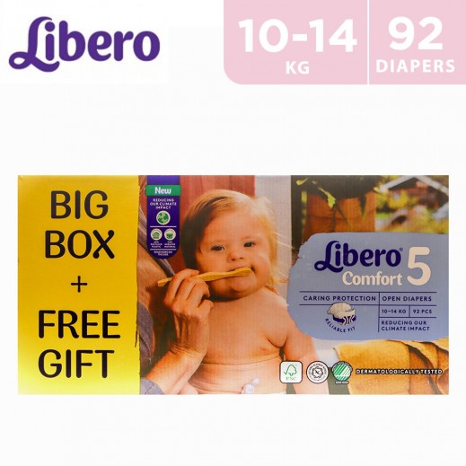 Libero Comfort 5 Open Diapers 10 - 14 KG 92 Pieces - delivered by Taw9eel Fast