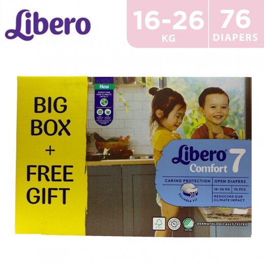 Libero Comfort 7 Open Diapers 16 - 26 KG 76 Pieces - delivered by Taw9eel Fast