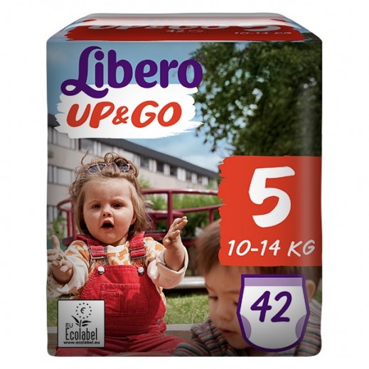 Libero Up & Go Pants Diapers Size 5 (10 - 14 kg) 42 Pieces - delivered by Taw9eel Fast