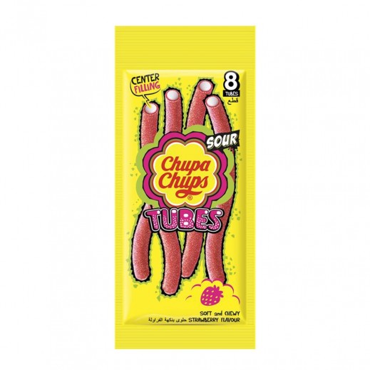 Chupa Chups 8 Tubes Strawberry Flavour Chewy Candy 80 g - delivered by Taw9eel Fast