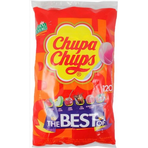 Chupa Chups The Best Of Assorted Flavours Lollipops120 pcs - delivered by Taw9eel Fast