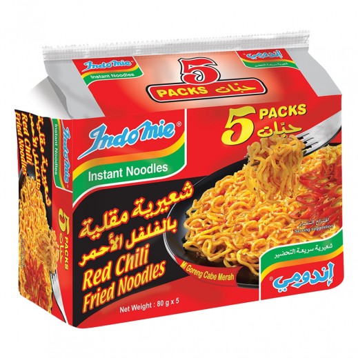 Indomie Red Chili Fried Instant Noodles 5 x 80 g