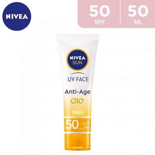  Nivea Sun UV Face Anti Age White Residue SPF50 Cream 50 ml - delivered by Taw9eel Fast