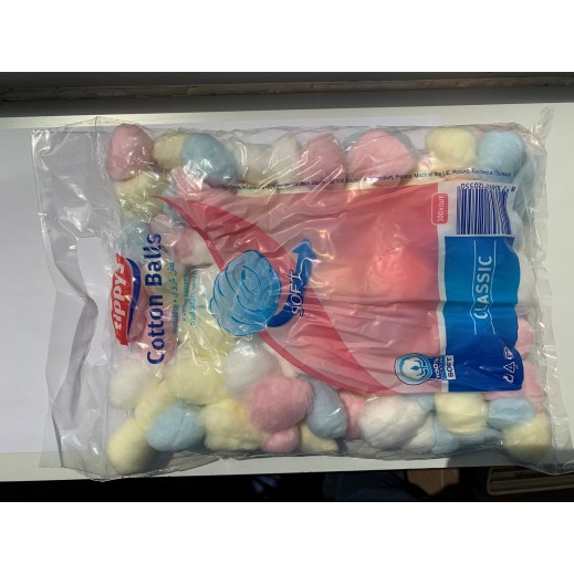 Tippys Classic Colored Cotton Balls 100 Pieces