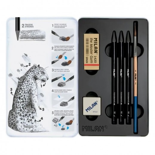 Milan Metal Box 3 Woodless Water Graphite Pencil