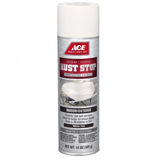 Ace Rust Stop Flat White Protective Enamel Spray Paint 15 Oz - delivered by Taw9eel within 1 working day 