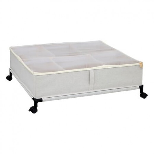 5five Simply Smart Under-Bed Storage Cover On Wheels Dressy+ L 66 x W 60 x H 222 cm Beige - delivered by Taw9eel within 1 working day 