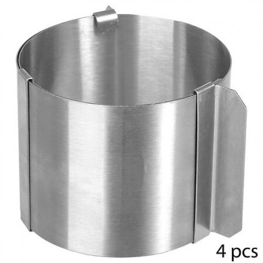 5five Simply Smart Set of 4 Extendable Round Stainless Steel Mini Moulds - delivered by Taw9eel within 1 working day 