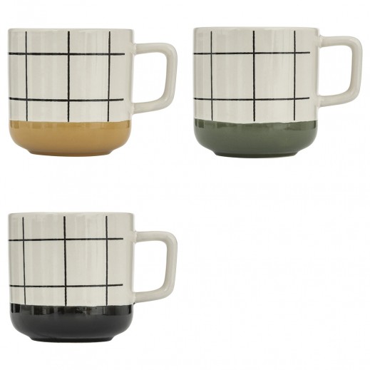 Secret de Gourmet Family Corner Ceramic Mug Set 32 cl / 11 oz Assorted - 3 Pieces - delivered by Taw9eel within 1 working day 