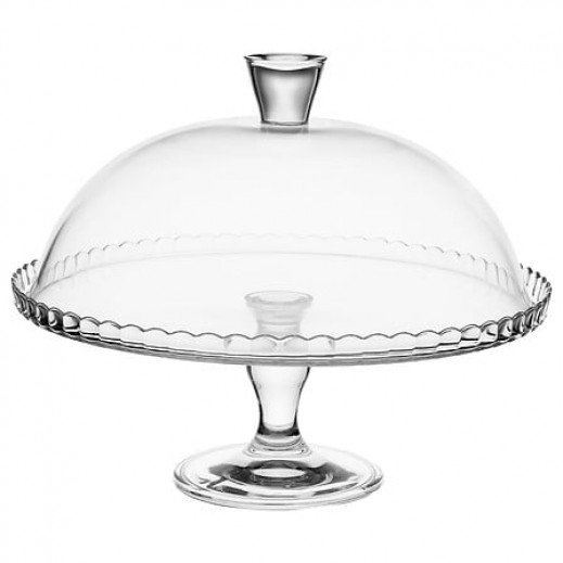 5five Simply Smart Lara Glass Cake Stand With Lid - delivered by Taw9eel within 1 working day 