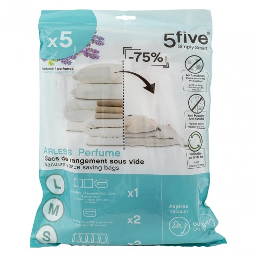 5Five Simply Smart Air Flat Antibacterial Vacuum Storage Bag Large - delivered by Taw9eel within 1 working day 