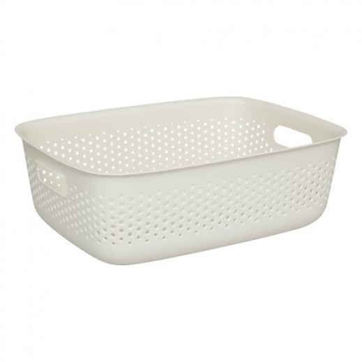 5Five Simply Smart Tila Plastic Basket Cream 10 L - delivered by Taw9eel within 1 working day 