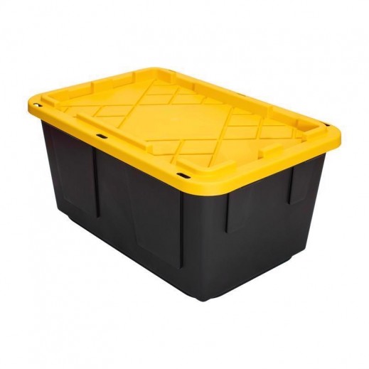 Greenmade 27 Gal Storage Tote D Stackable - Black/Yellow - delivered by Taw9eel within 1 working day 