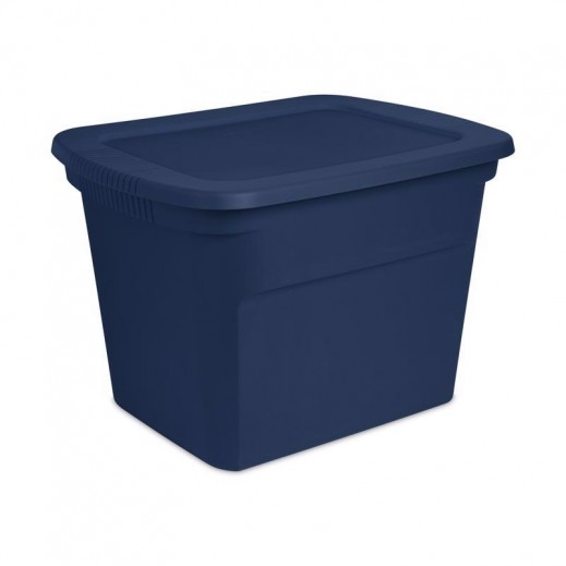 Sterilite 18 Gal Storage Tote D Stackable - Blue  - delivered by Taw9eel within 1 working day 