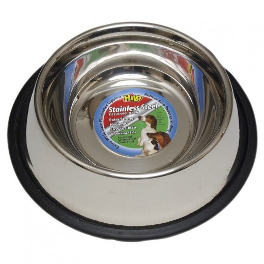 Hilo Silver Non-Skid Stainless Steel 16 Oz Pet Dish For Dog - delivered by Taw9eel within 1 working day 